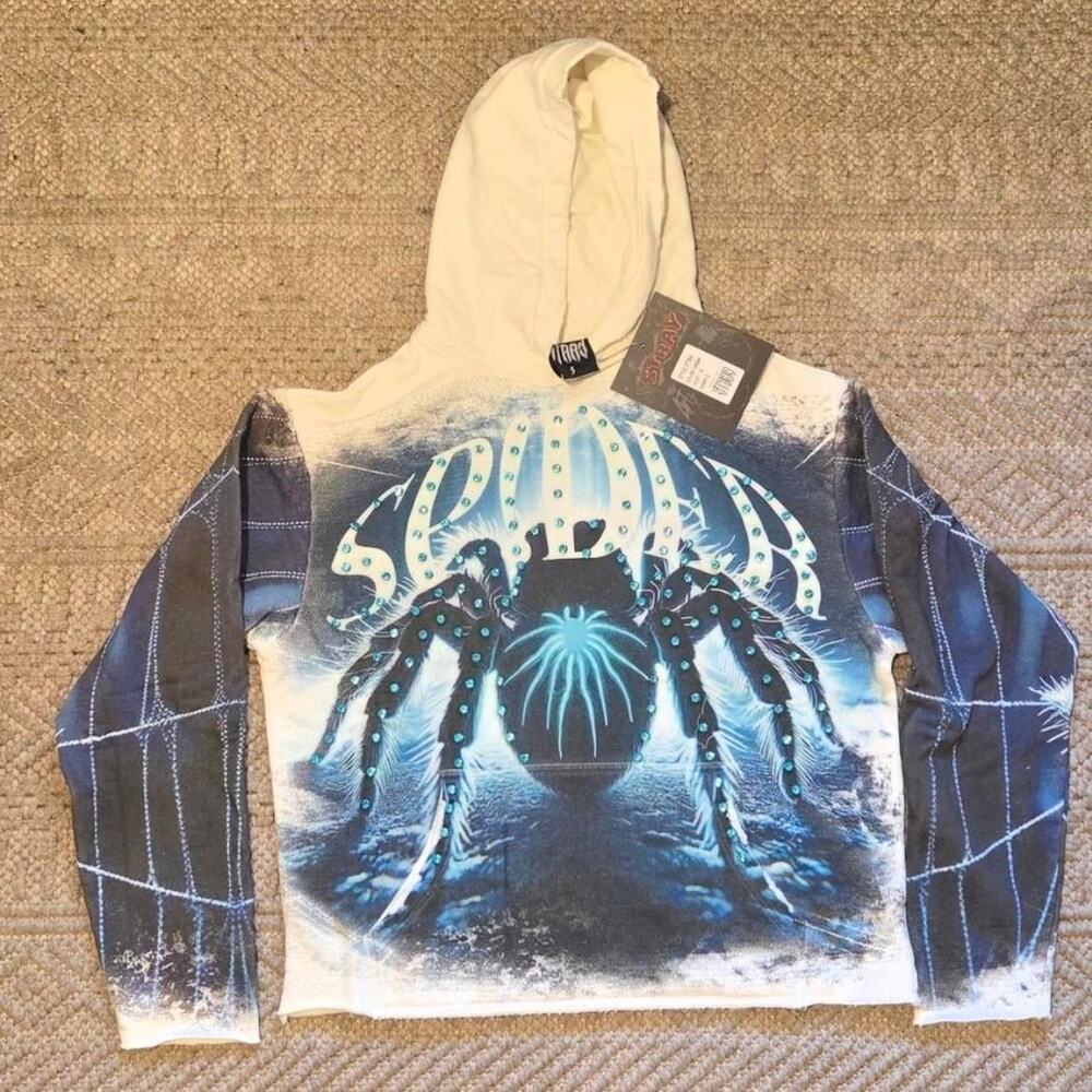 Stray Cream Spider Hoodie Size Small NWT